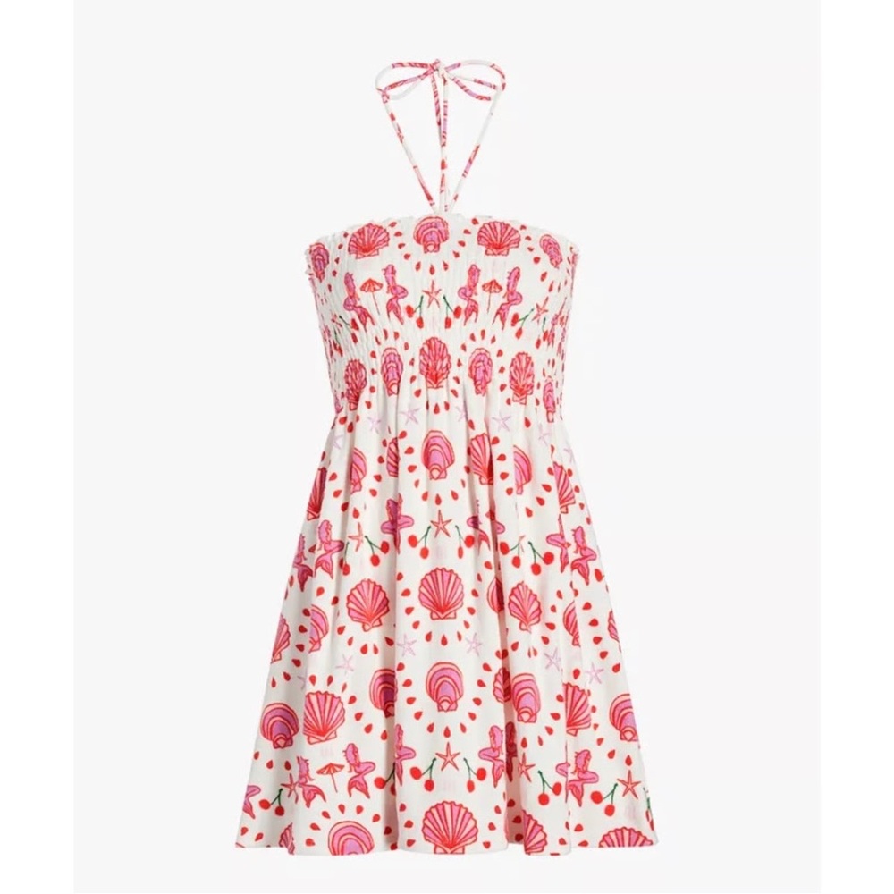 HillHouse Roxie Mermaid Print Terrycloth Dress